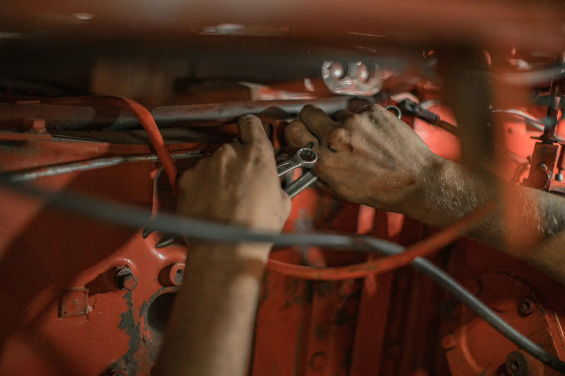 Workshop Mechanic Hands — Krish Enterprises construction lubricants